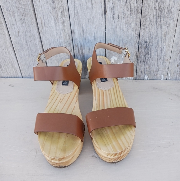 Steven By Steve Madden Womens Leather Platform Fabee Clog Sandals Cognac Size 9 - Picture 2 of 8